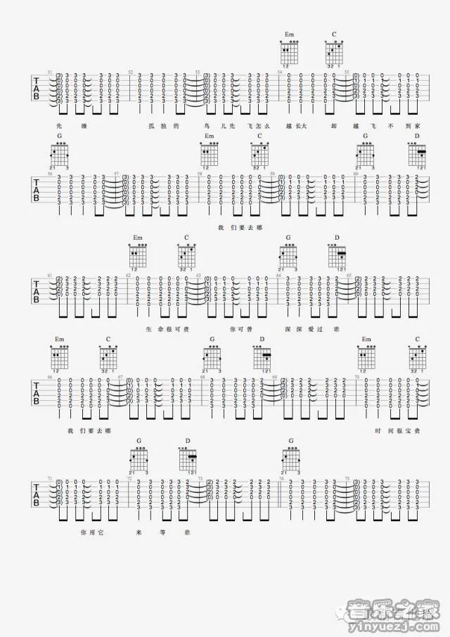 《LikeABird》吉他弹唱吉它谱